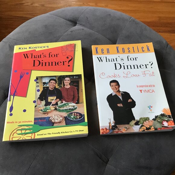 Set of 2 What's For Dinner Cookbooks Ken Kostick - Picture 1 of 9
